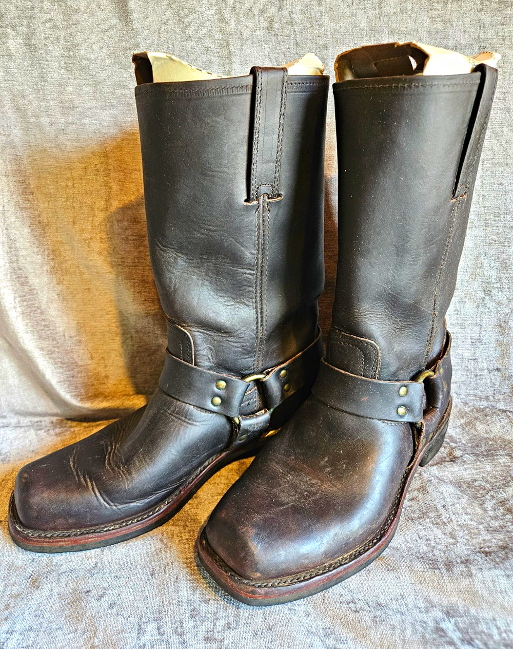 FRYE 12R Harness Leather Pull On Boots Size 9 M Mid-Calf Color Gaucho 87350-6